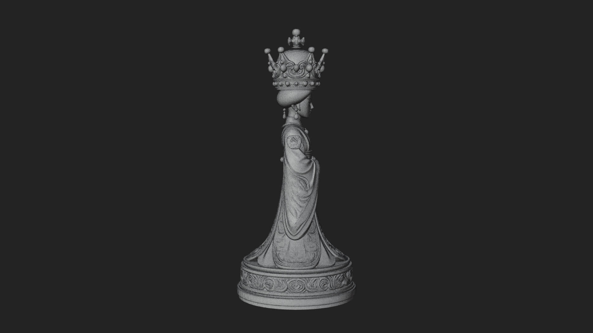 Ornate Chess Piece Statue Design 134 3D Print Model 3D Model