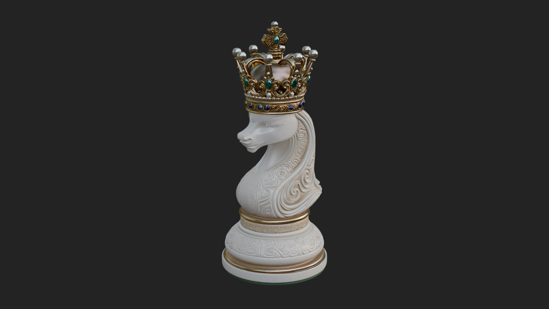 Ornate Chess Piece Statue Design 135 3D Print Model 3D Model
