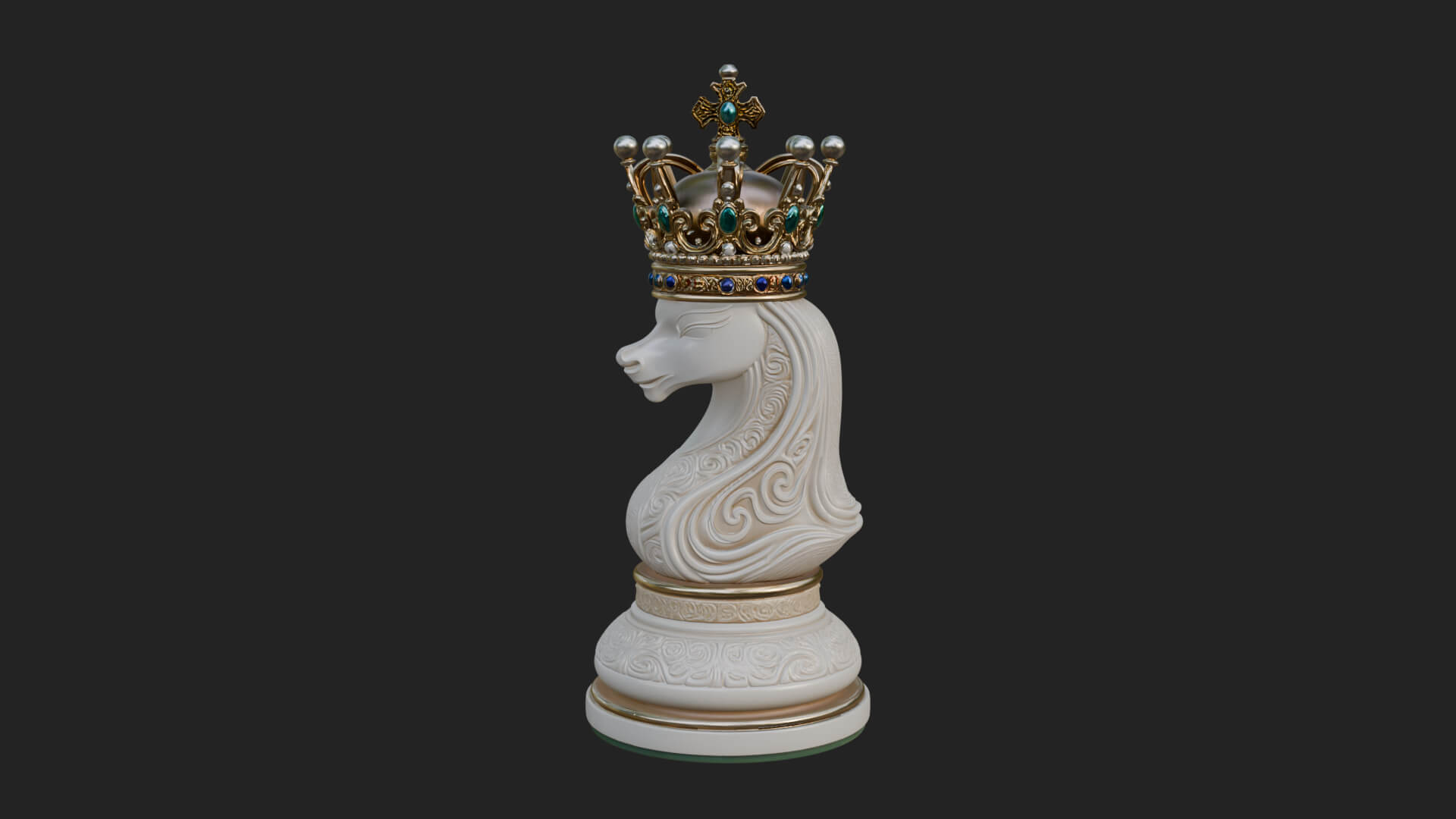 Ornate Chess Piece Statue Design 135 3D Print Model 3D Model