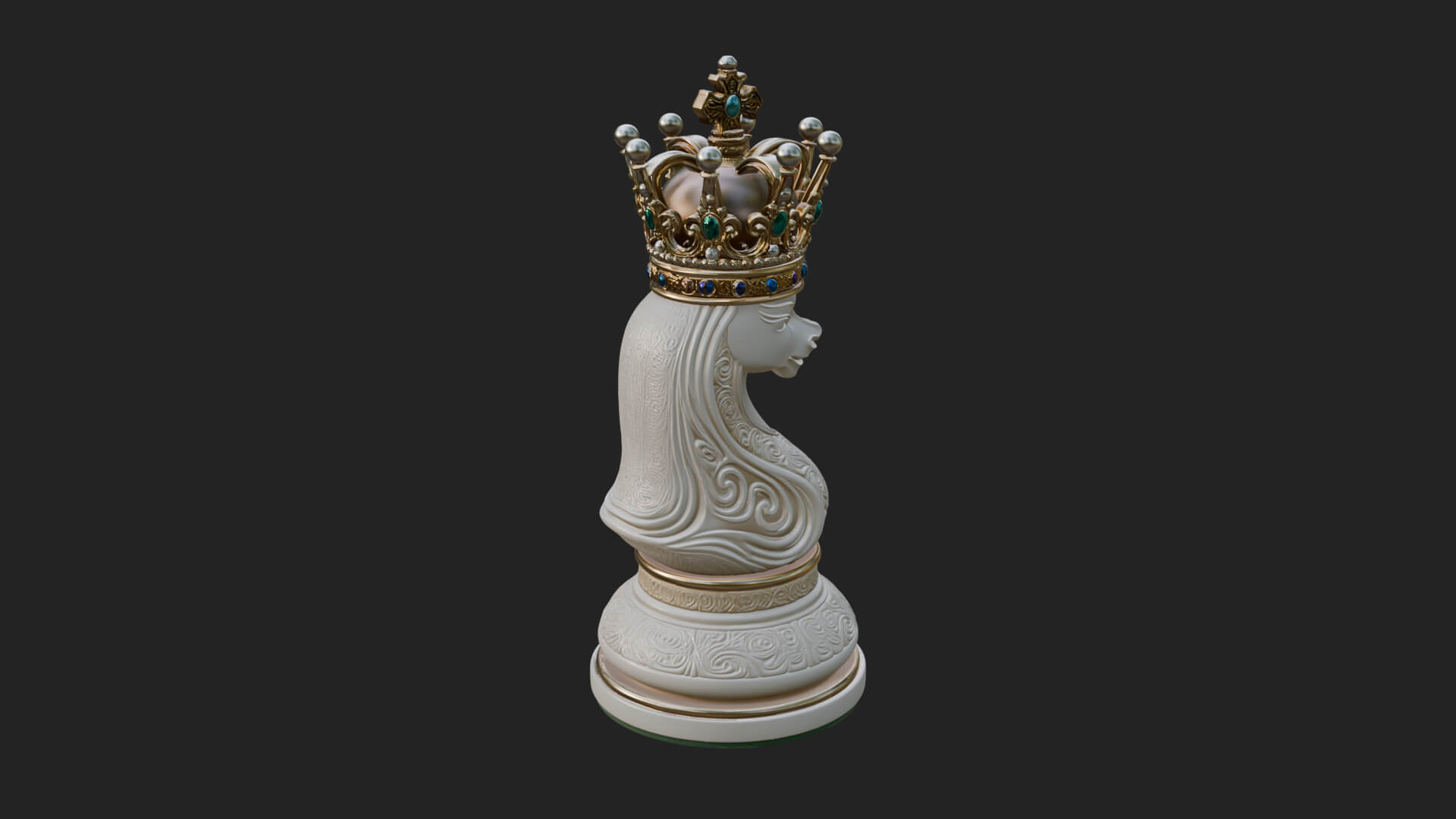 Ornate Chess Piece Statue Design 135 3D Print Model 3D Model