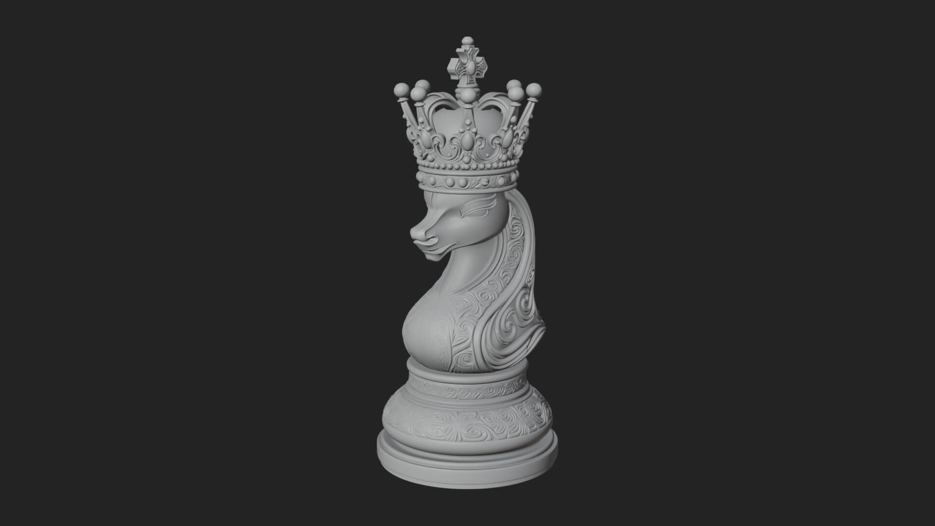 Ornate Chess Piece Statue Design 135 3D Print Model 3D Model
