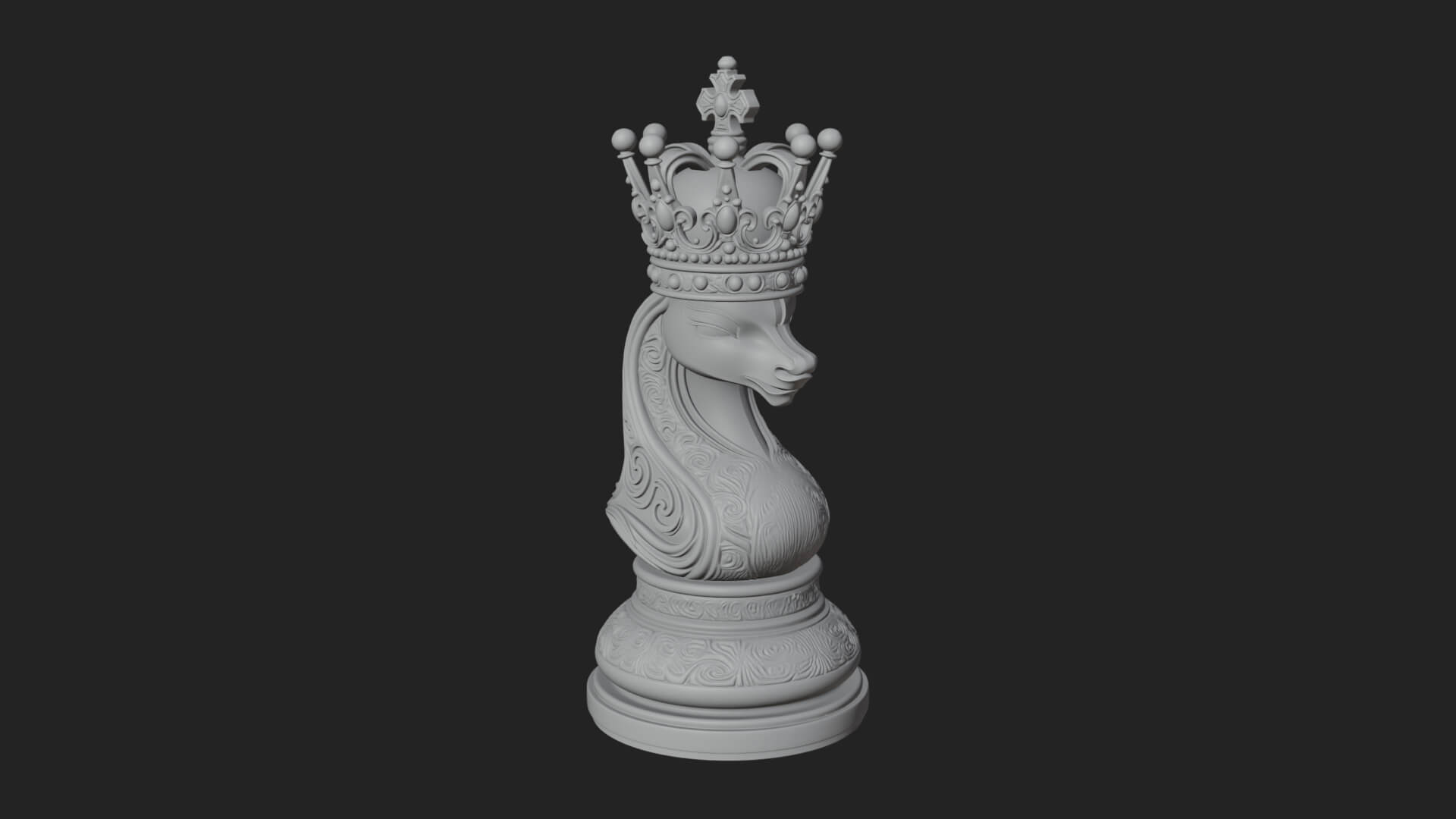 Ornate Chess Piece Statue Design 135 3D Print Model 3D Model