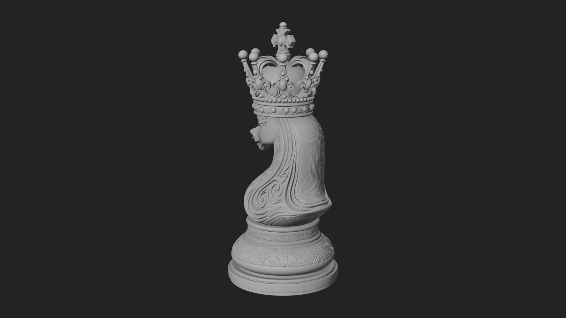 Ornate Chess Piece Statue Design 135 3D Print Model 3D Model
