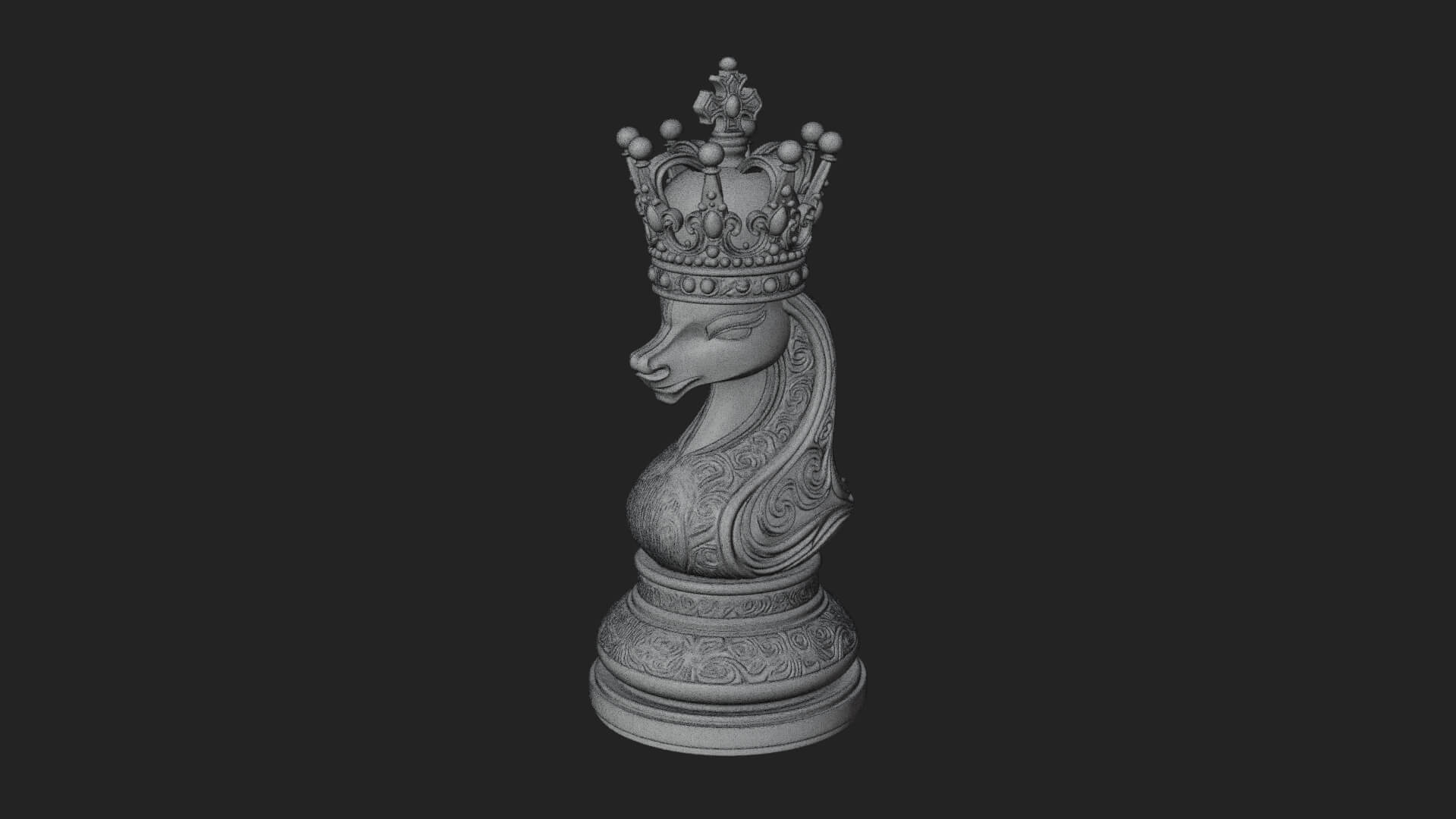 Ornate Chess Piece Statue Design 135 3D Print Model 3D Model