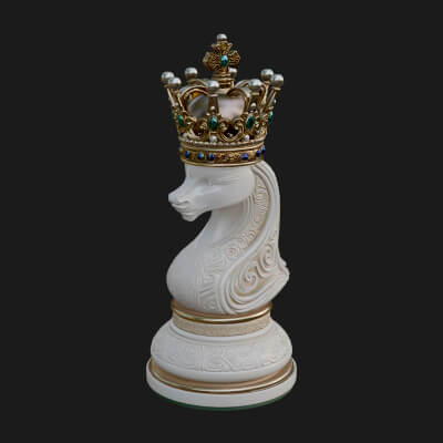 Ornate Chess Piece Statue Design 135 3D Print Model
