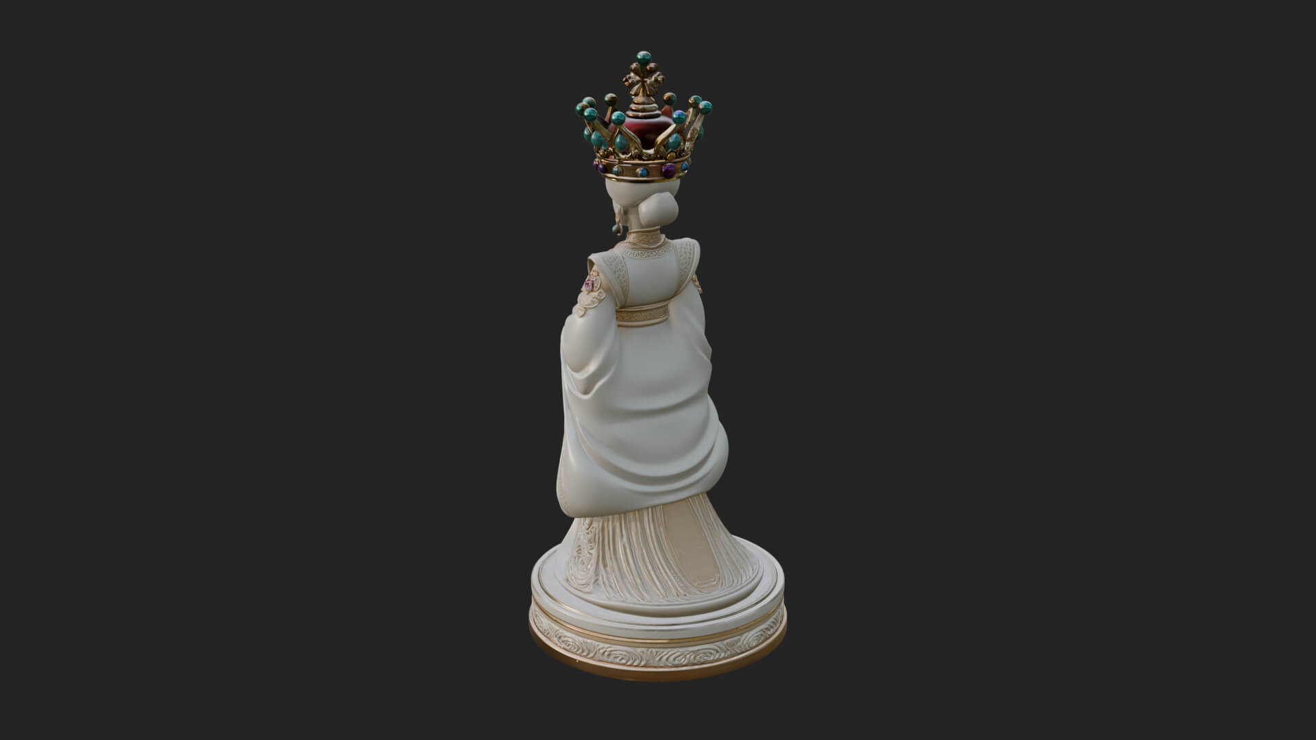 Ornate Chess Piece Statue Design 136 3D Print Model 3D Model