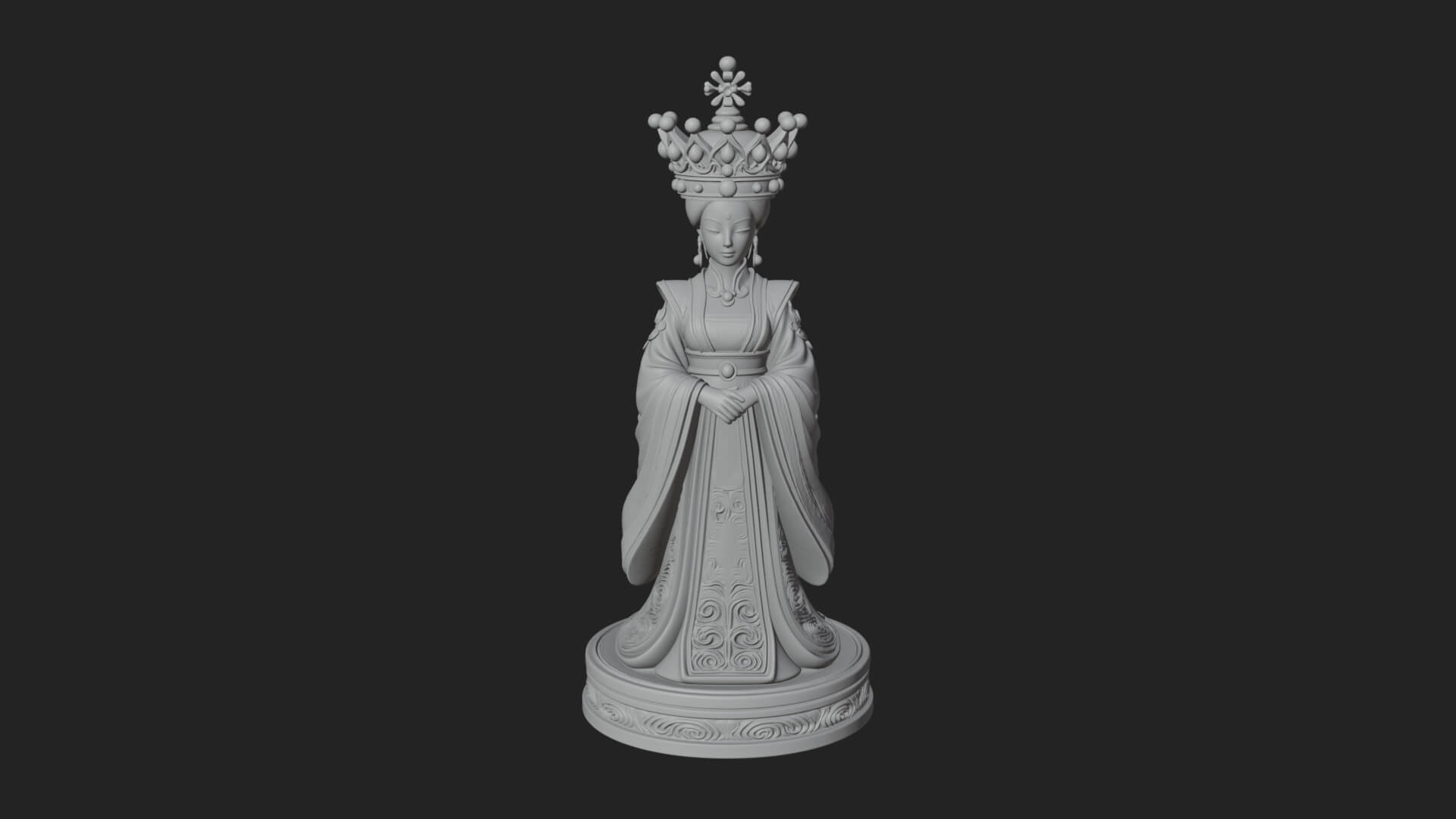 Ornate Chess Piece Statue Design 136 3D Print Model 3D Model