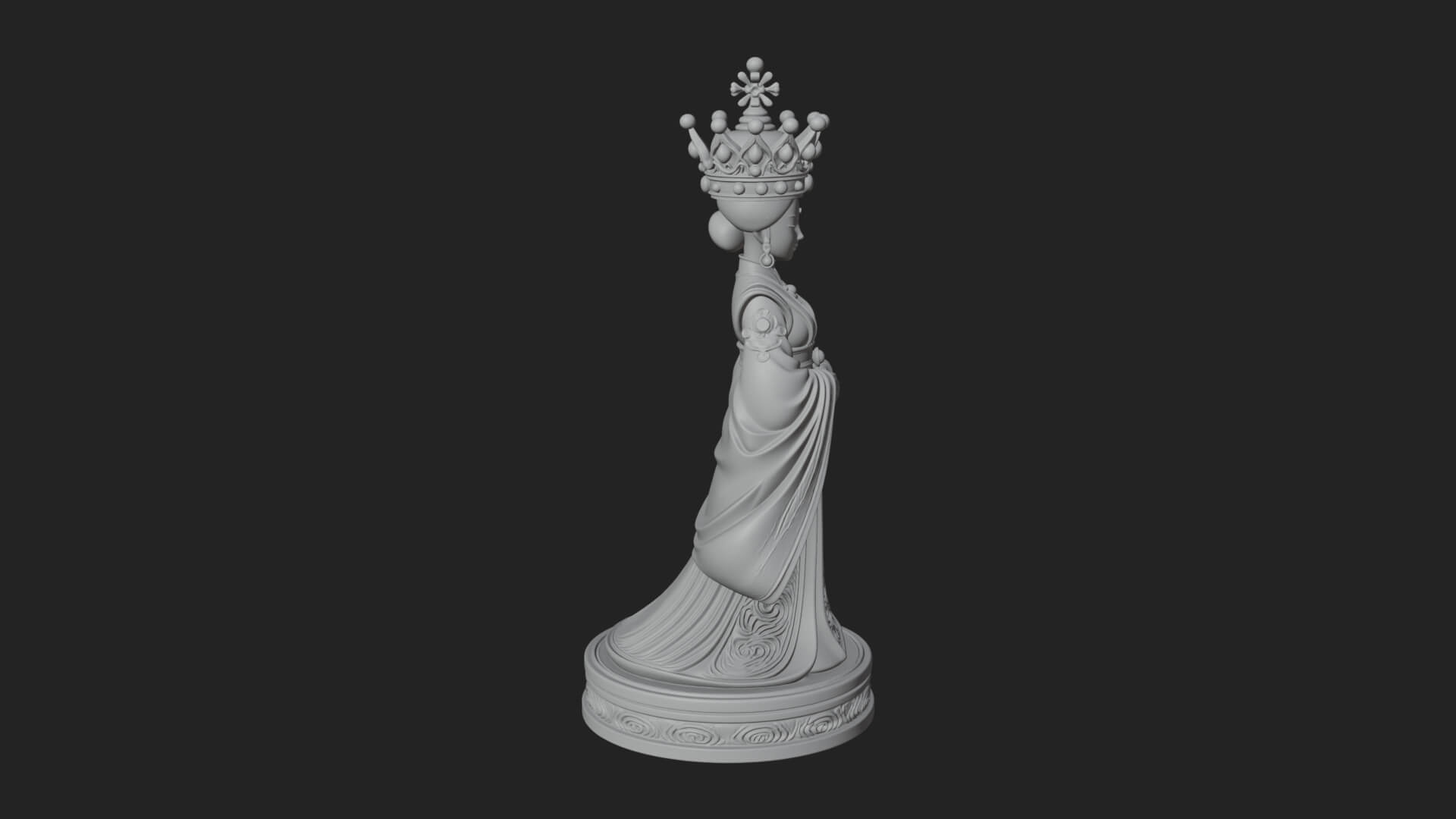 Ornate Chess Piece Statue Design 136 3D Print Model 3D Model