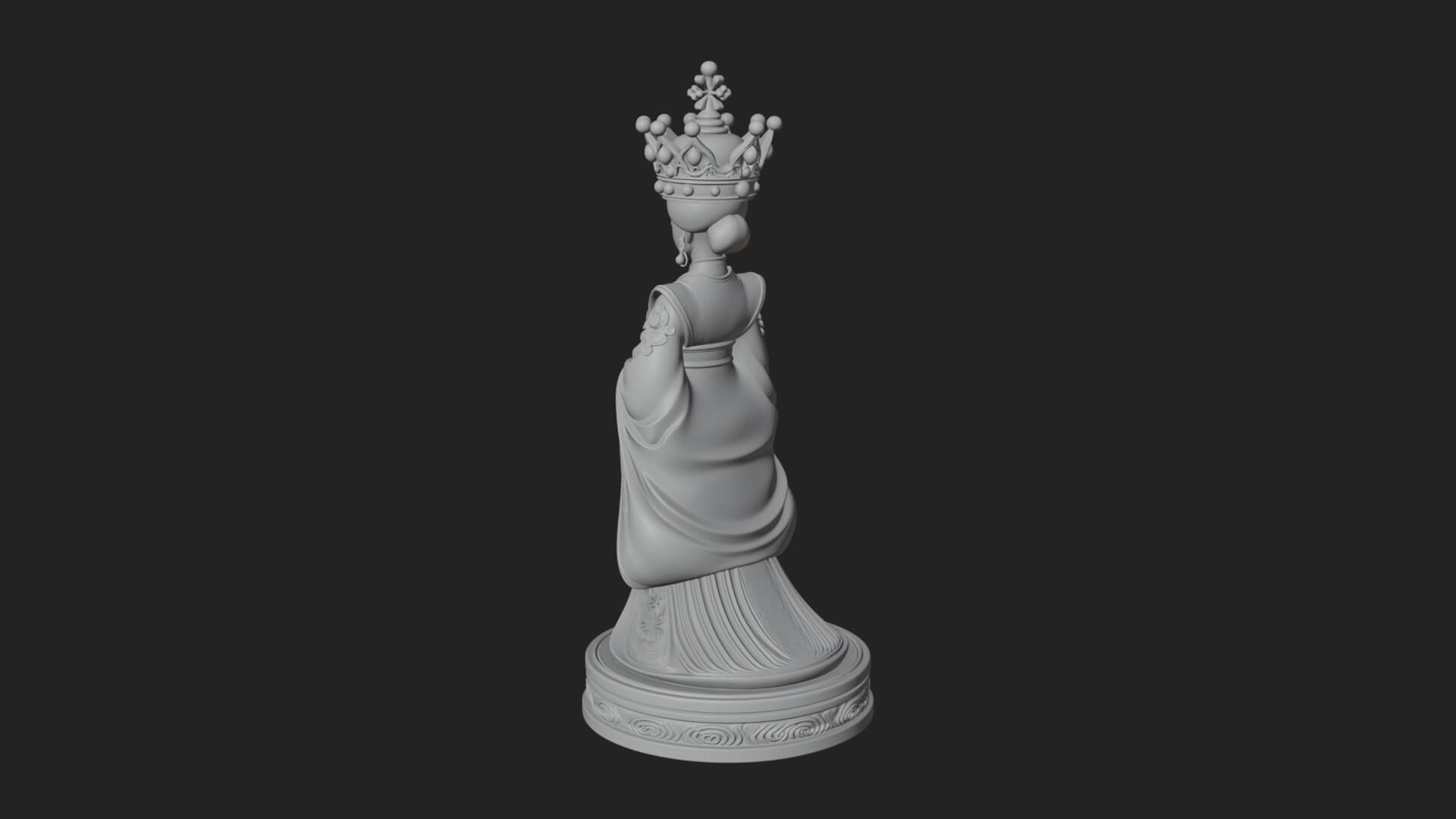 Ornate Chess Piece Statue Design 136 3D Print Model 3D Model
