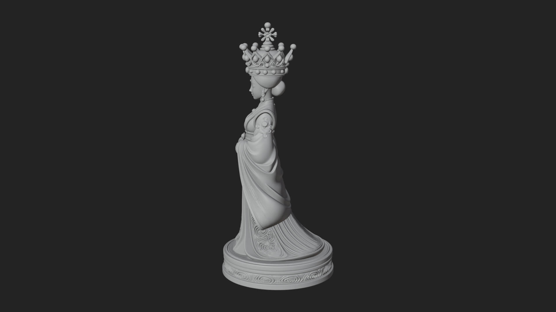 Ornate Chess Piece Statue Design 136 3D Print Model 3D Model