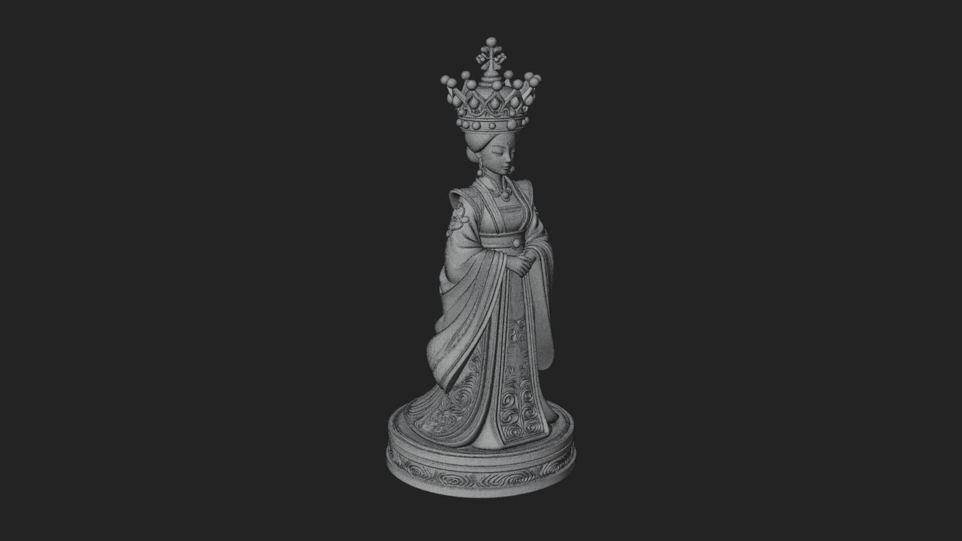Ornate Chess Piece Statue Design 136 3D Print Model 3D Model