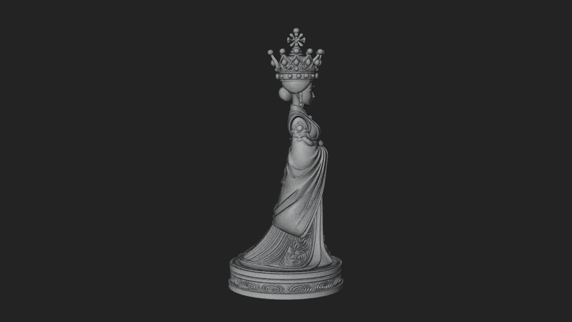Ornate Chess Piece Statue Design 136 3D Print Model 3D Model