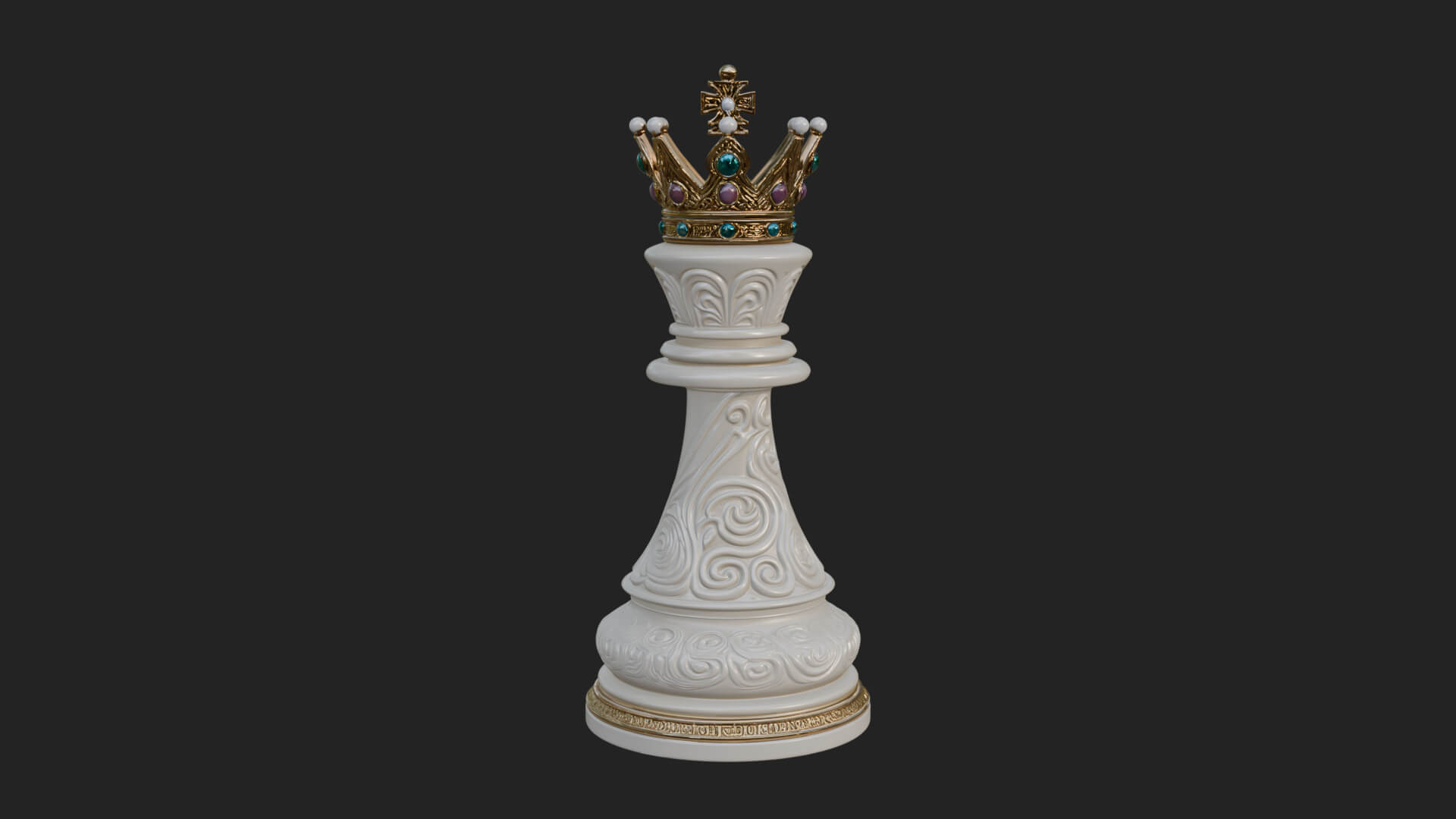 Ornate Chess Piece Statue Design 137 3D Print Model 3D Model