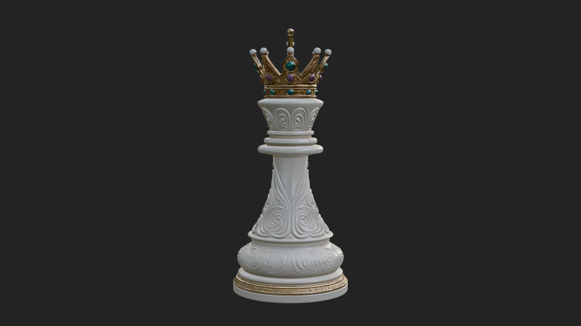 Ornate Chess Piece Statue Design 137 3D Print Model 3D Model