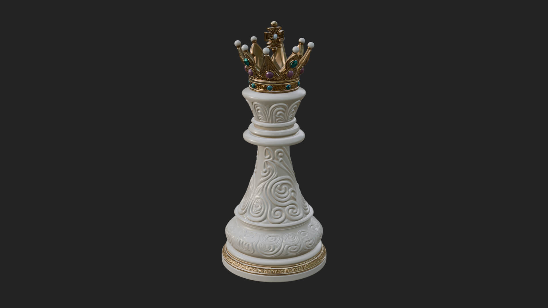 Ornate Chess Piece Statue Design 137 3D Print Model 3D Model