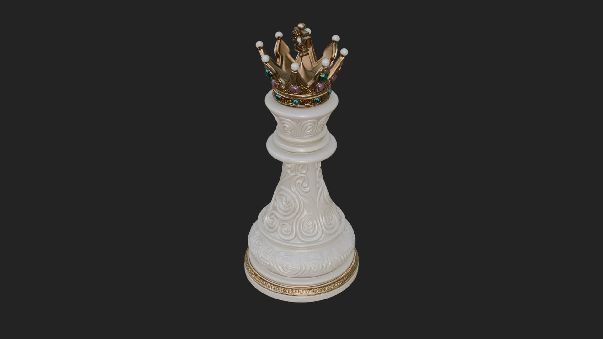Ornate Chess Piece Statue Design 137 3D Print Model 3D Model