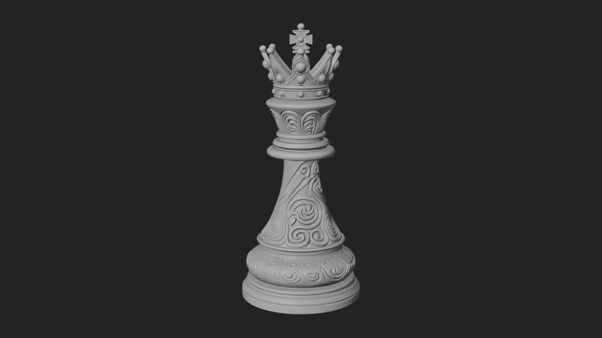 Ornate Chess Piece Statue Design 137 3D Print Model 3D Model