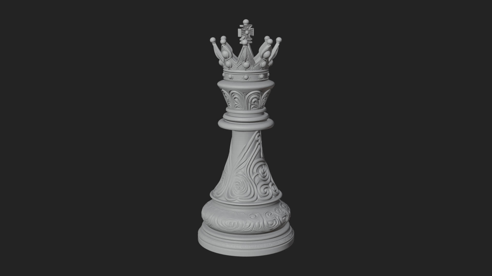 Ornate Chess Piece Statue Design 137 3D Print Model 3D Model