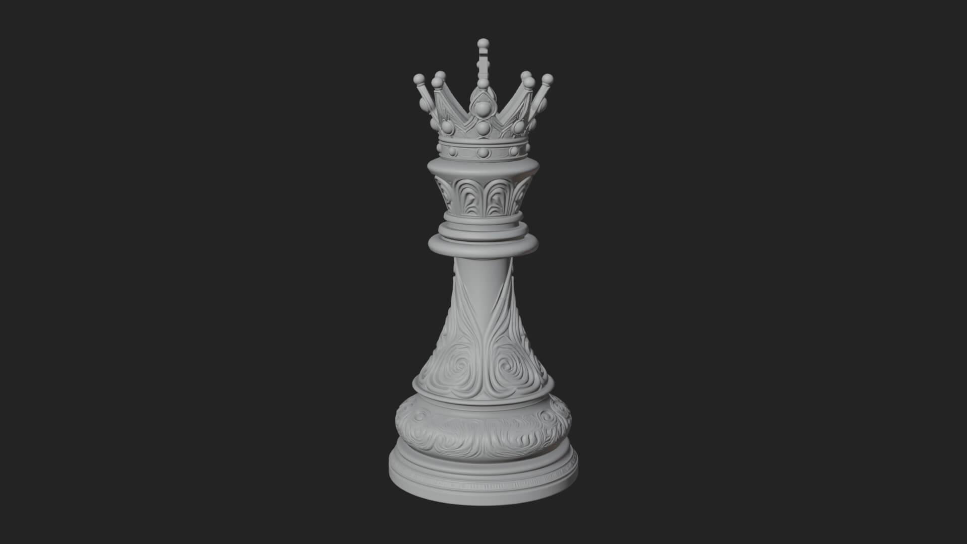 Ornate Chess Piece Statue Design 137 3D Print Model 3D Model