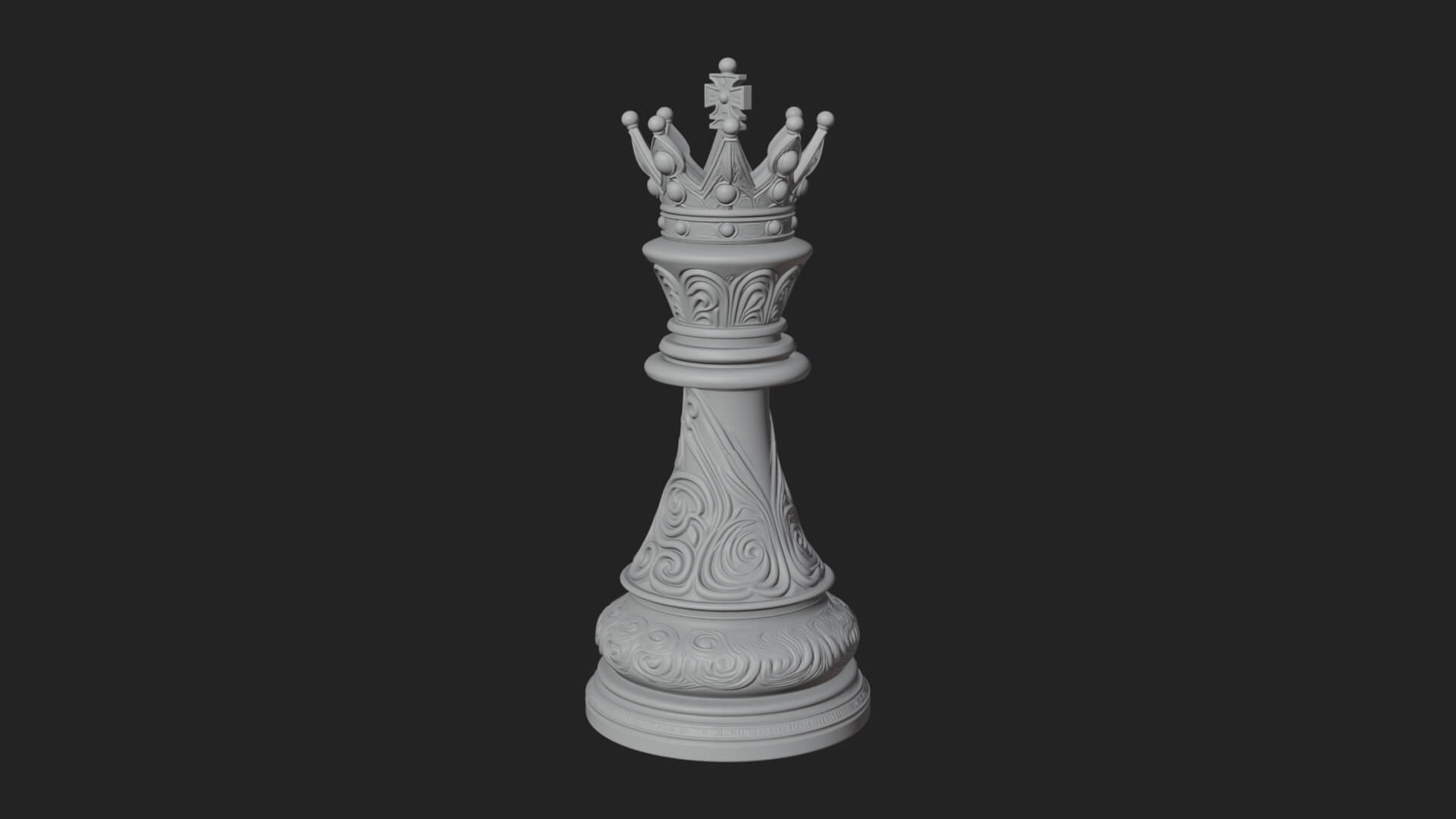 Ornate Chess Piece Statue Design 137 3D Print Model 3D Model