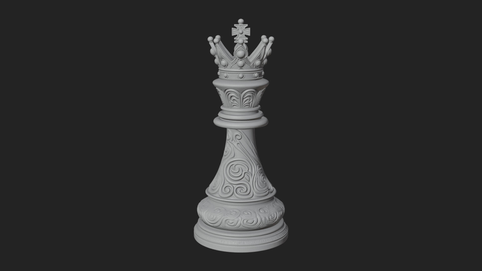 Ornate Chess Piece Statue Design 137 3D Print Model 3D Model
