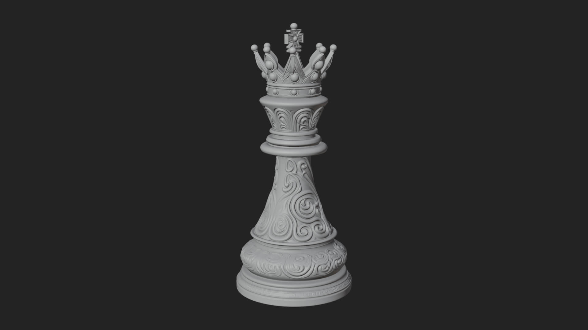 Ornate Chess Piece Statue Design 137 3D Print Model 3D Model