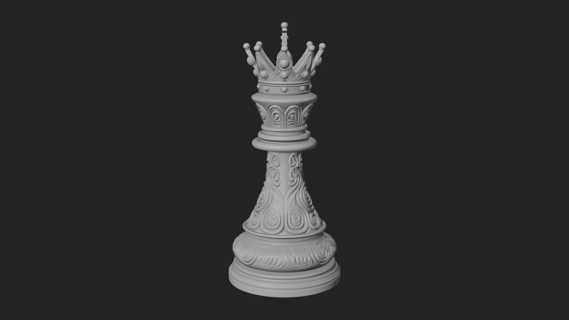 Ornate Chess Piece Statue Design 137 3D Print Model 3D Model