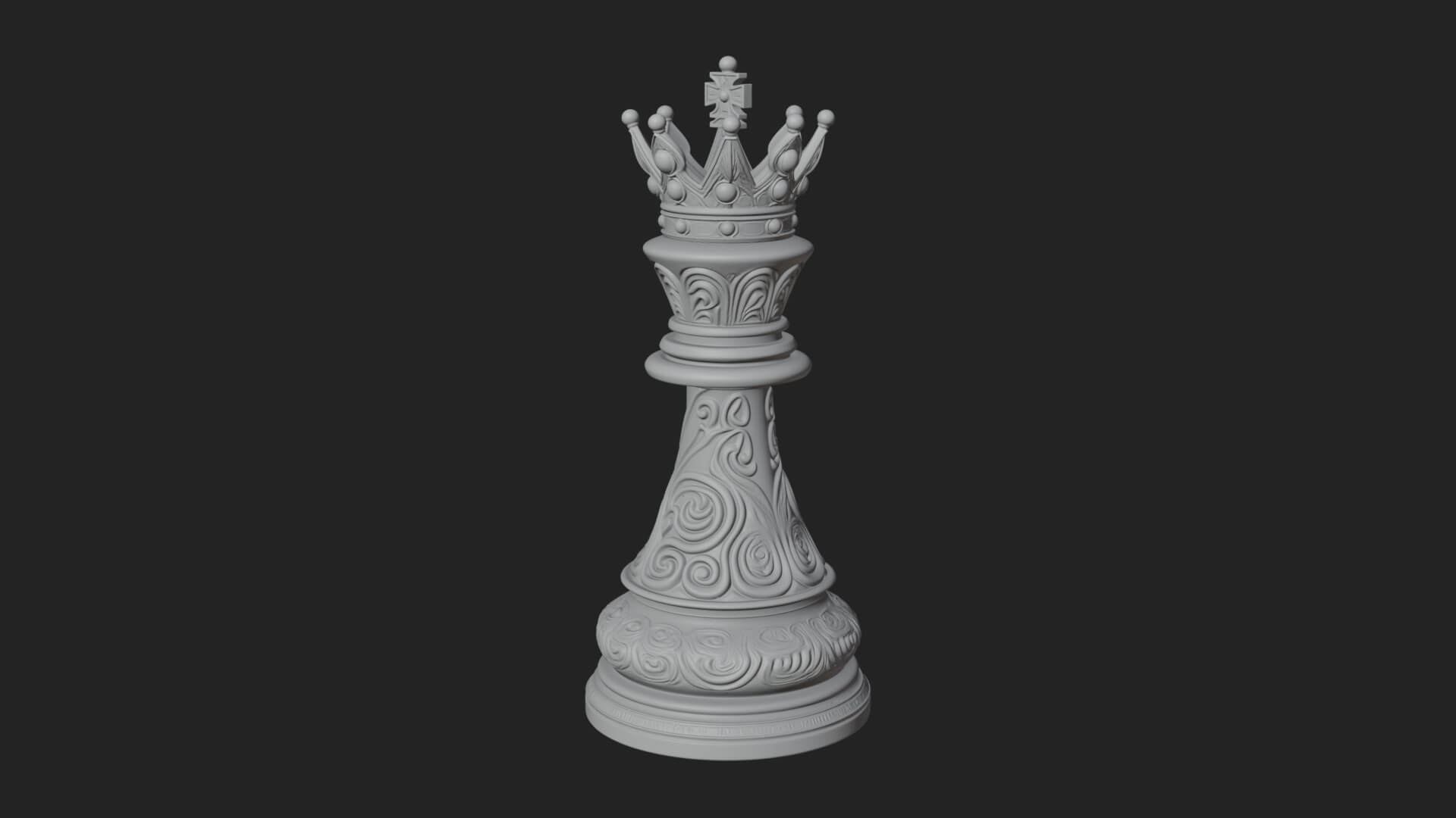 Ornate Chess Piece Statue Design 137 3D Print Model 3D Model