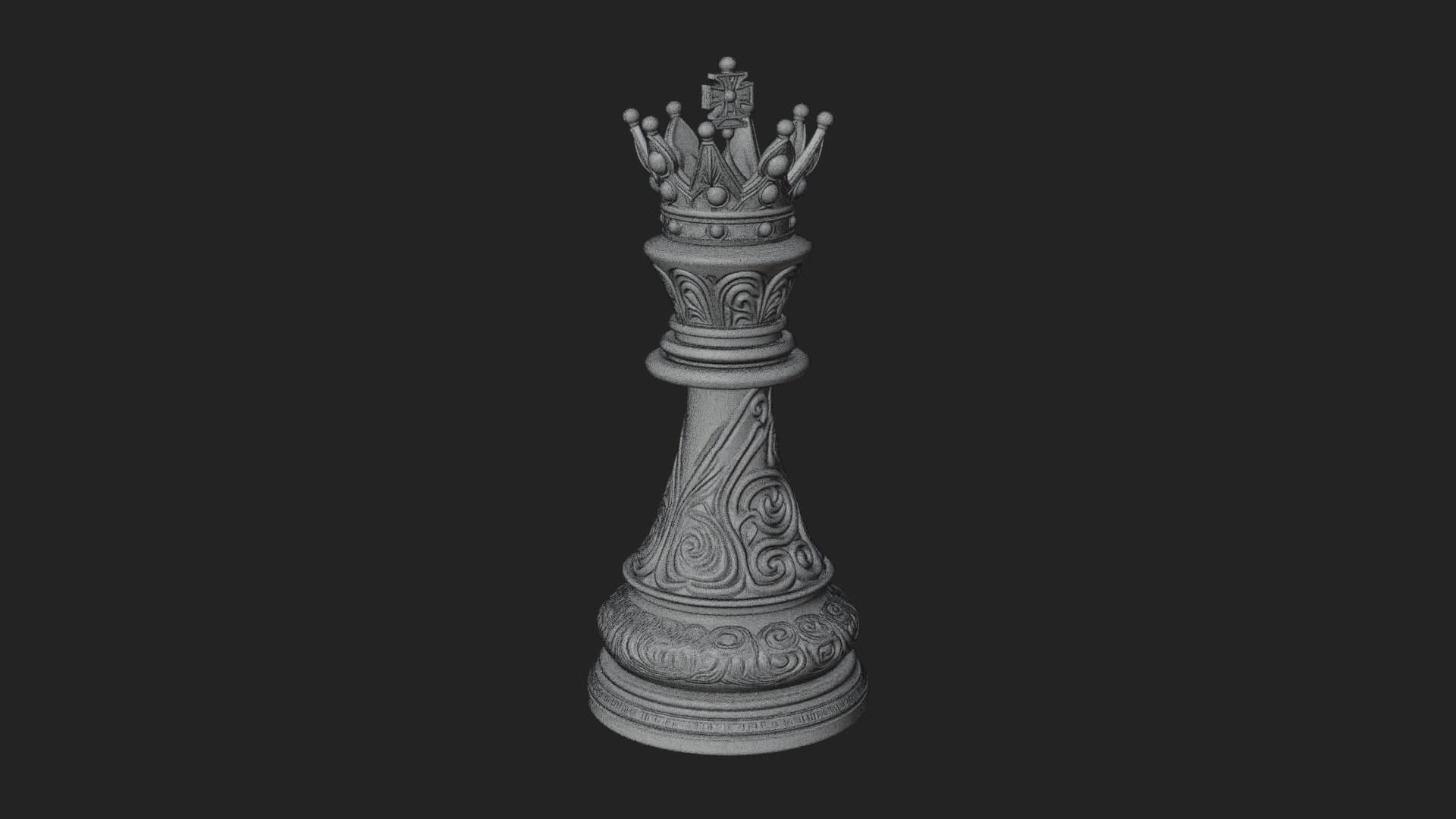 Ornate Chess Piece Statue Design 137 3D Print Model 3D Model