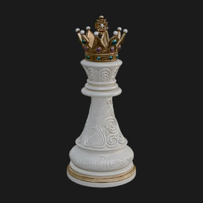 Ornate Chess Piece Statue Design 137 3D Print Model