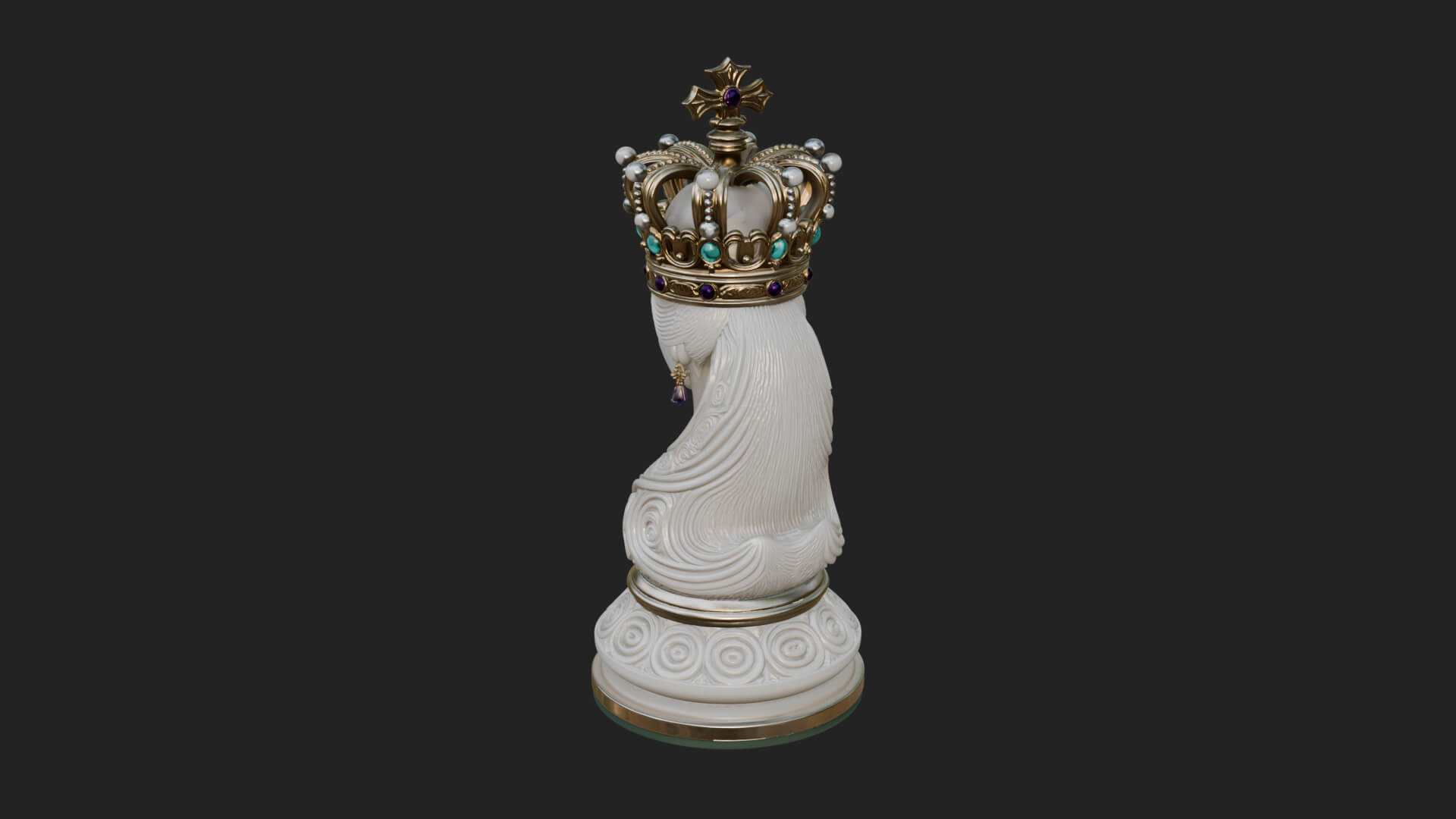 Ornate Chess Piece Statue Design 138 3D Print Model 3D Model