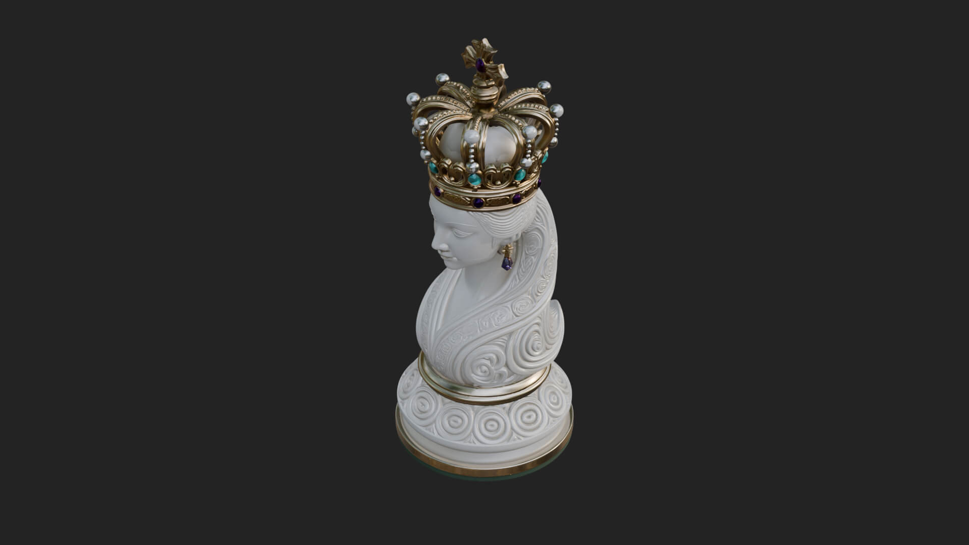 Ornate Chess Piece Statue Design 138 3D Print Model 3D Model