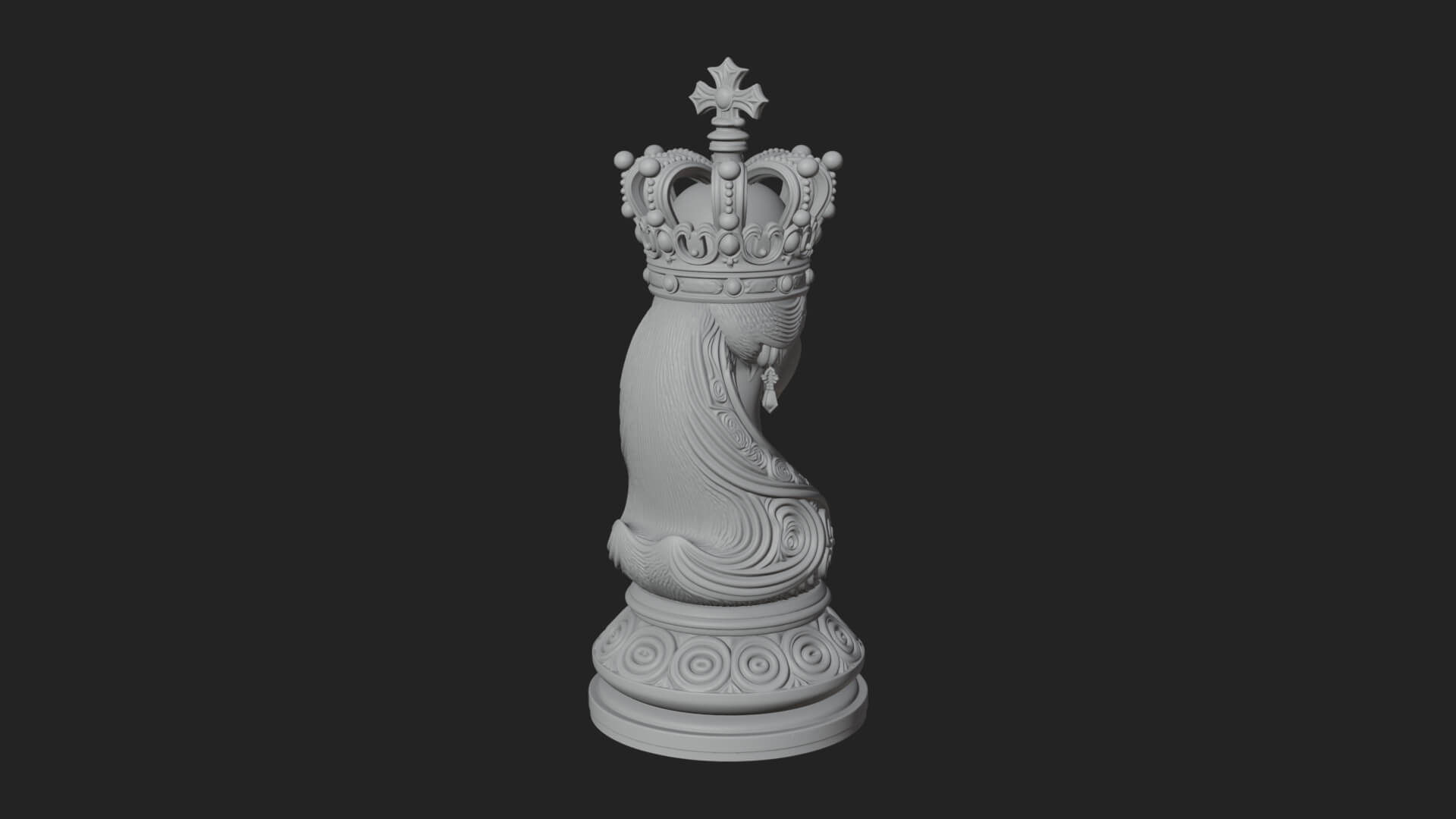 Ornate Chess Piece Statue Design 138 3D Print Model 3D Model