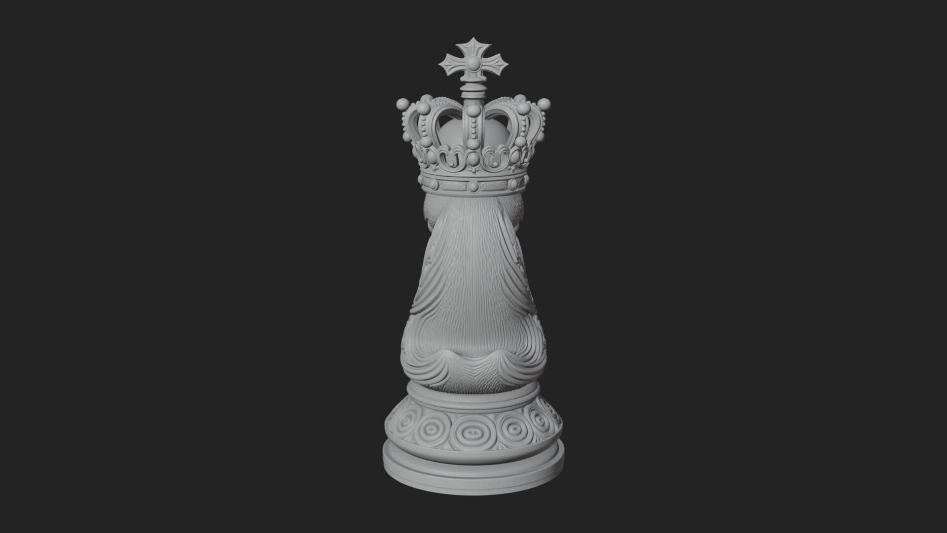 Ornate Chess Piece Statue Design 138 3D Print Model 3D Model