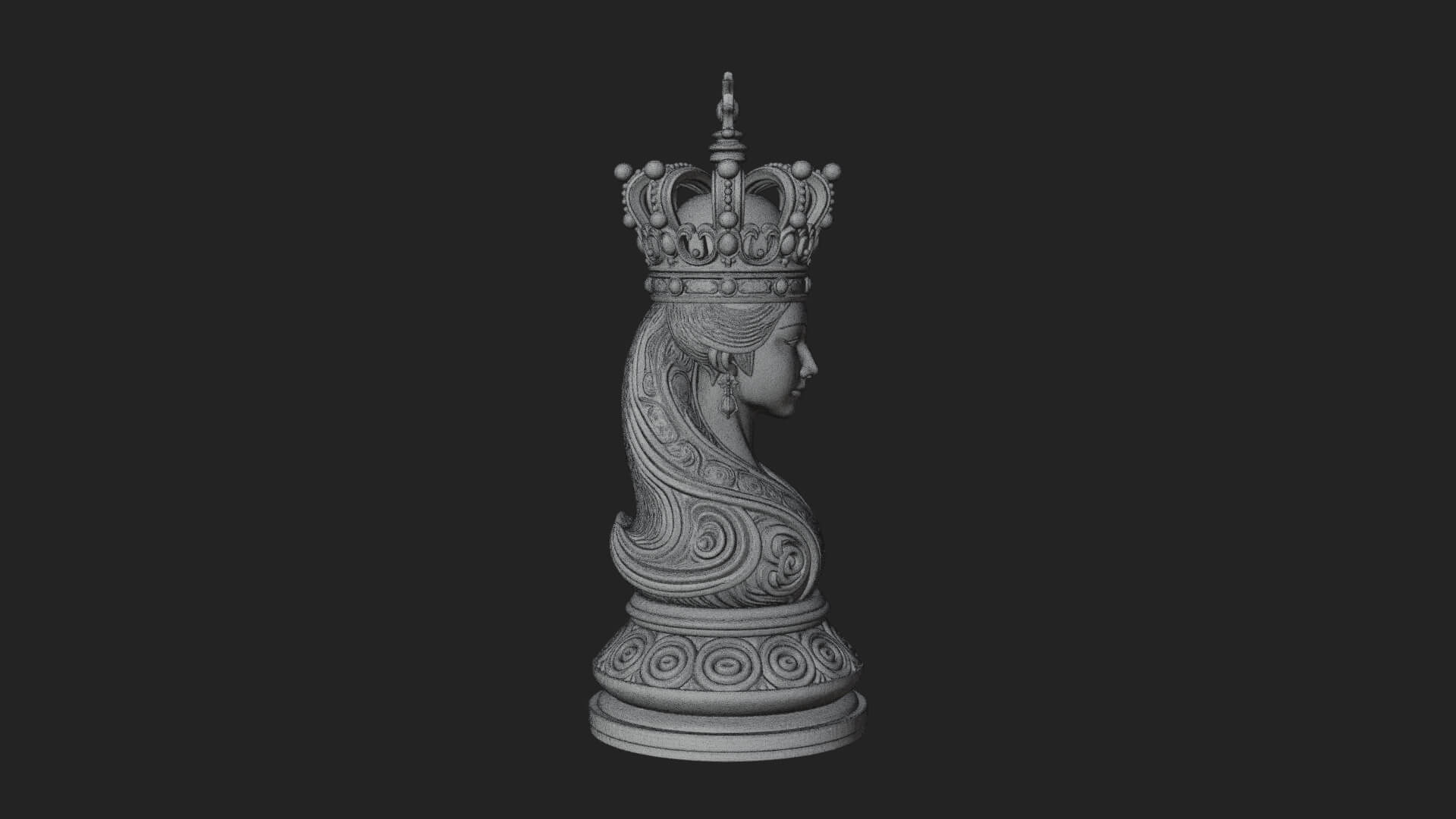 Ornate Chess Piece Statue Design 138 3D Print Model 3D Model
