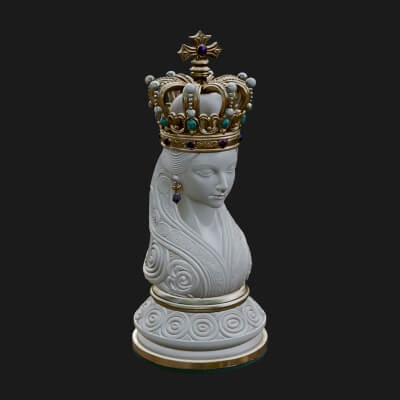 Ornate Chess Piece Statue Design 138 3D Print Model