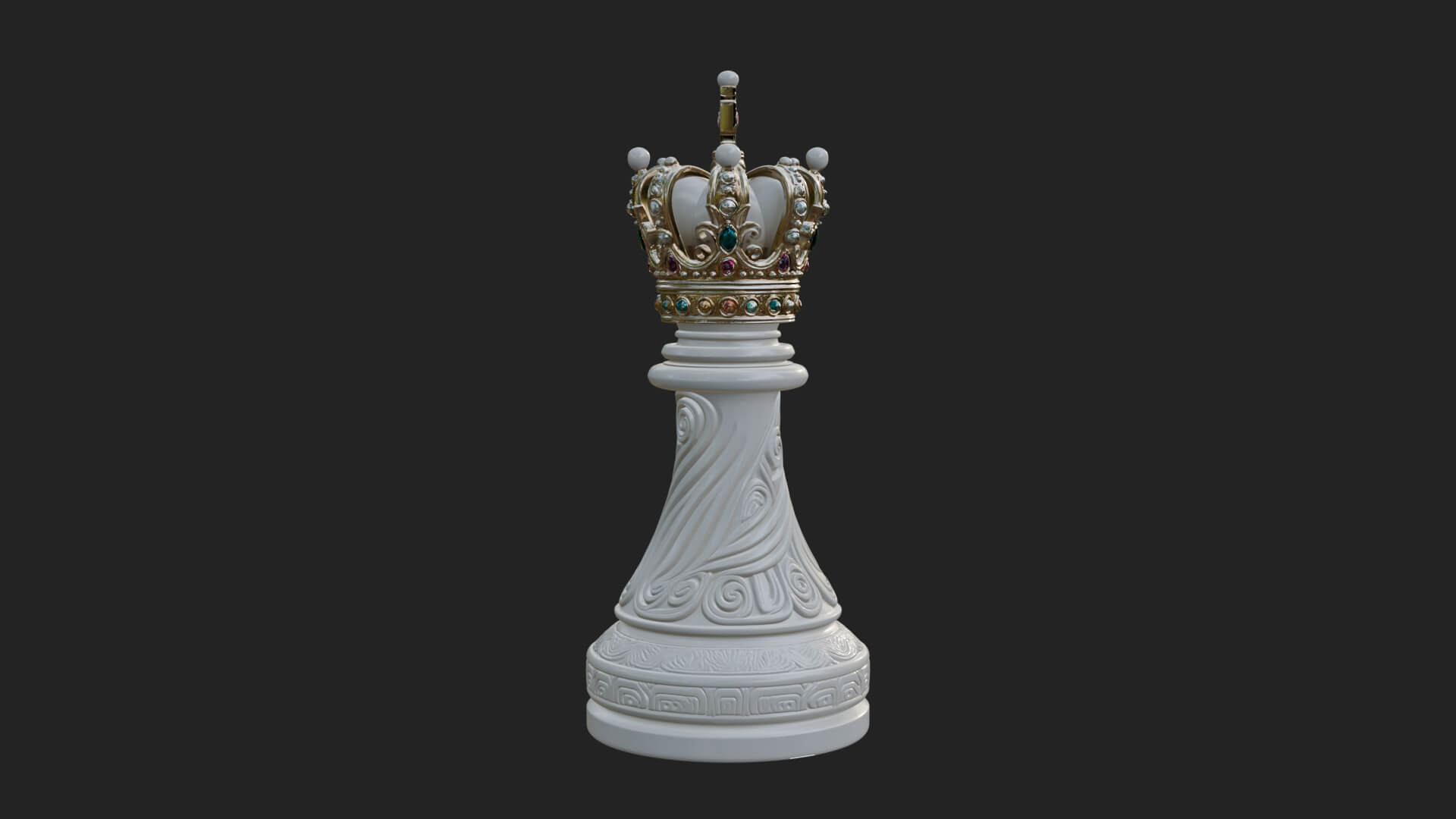 Ornate Chess Piece Statue Design 139 3D Print Model 3D Model