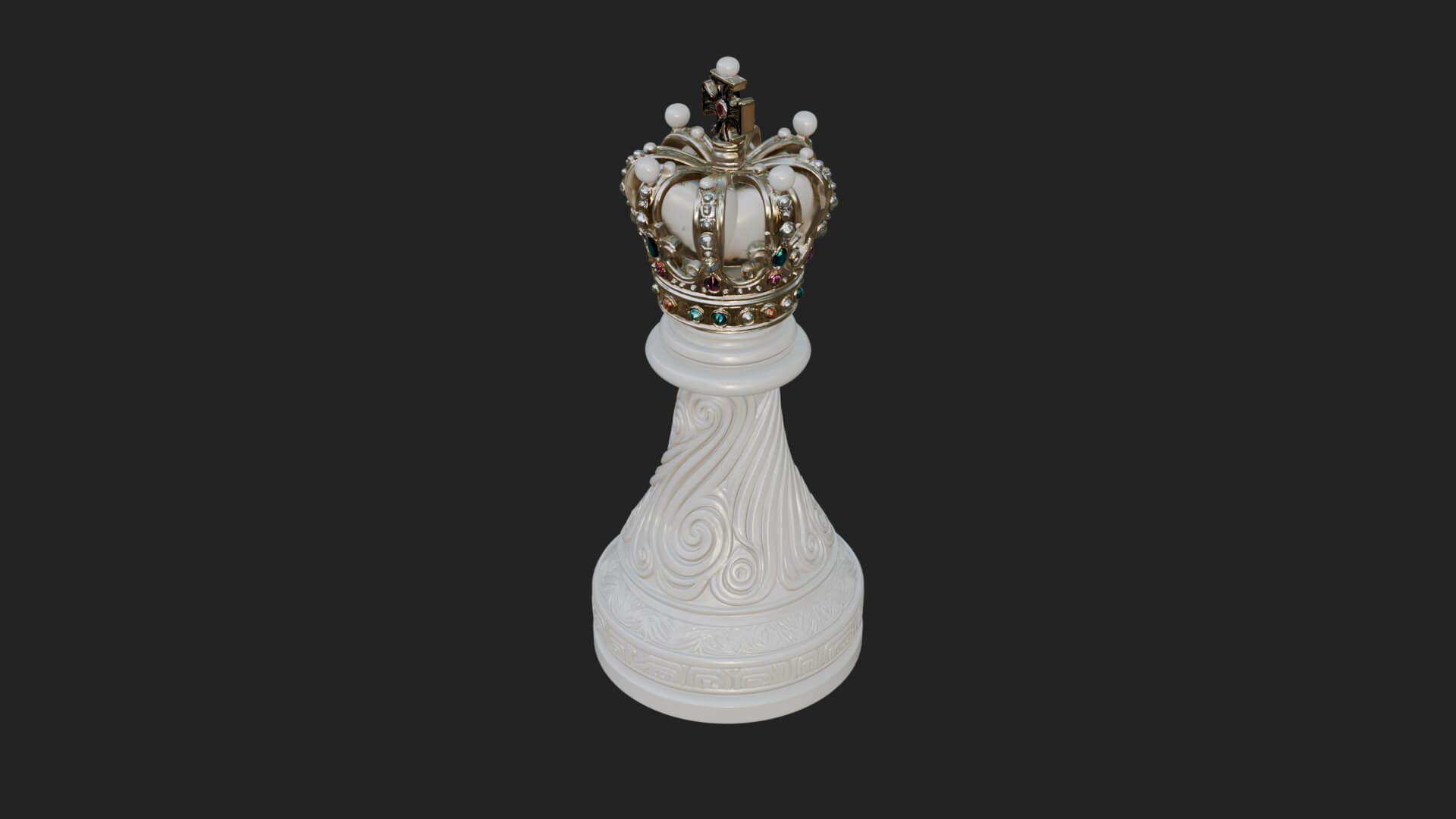 Ornate Chess Piece Statue Design 139 3D Print Model 3D Model