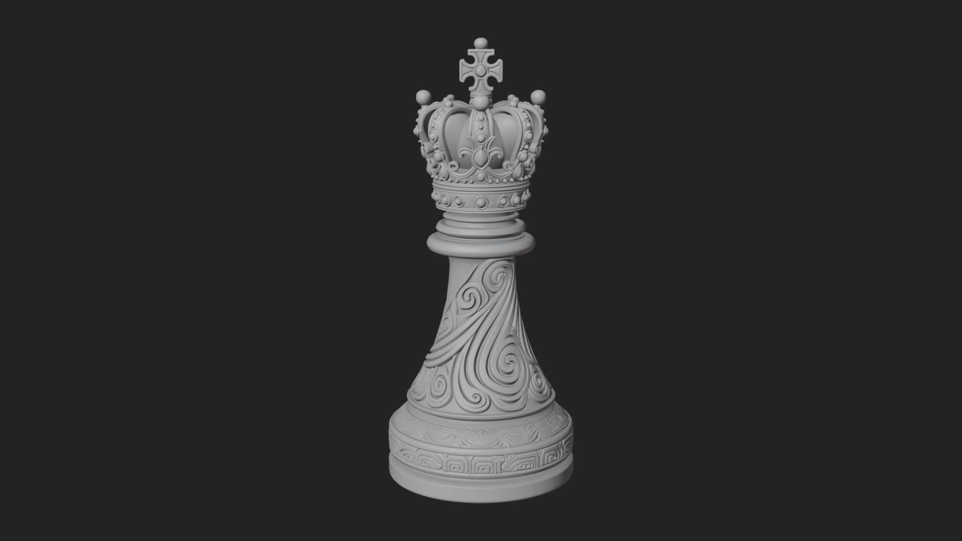 Ornate Chess Piece Statue Design 139 3D Print Model 3D Model