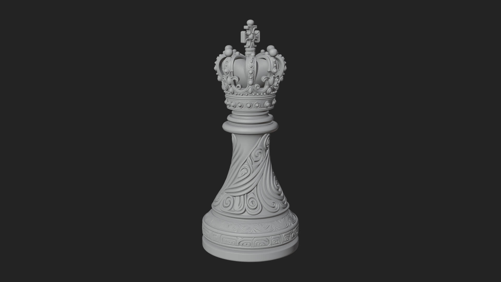 Ornate Chess Piece Statue Design 139 3D Print Model 3D Model