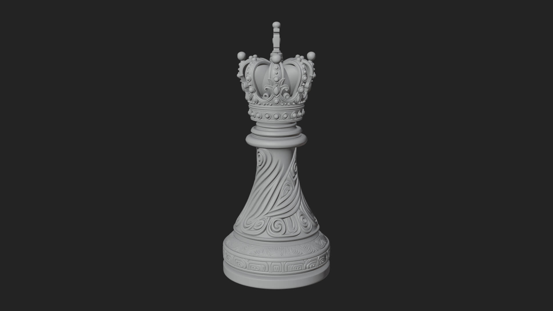 Ornate Chess Piece Statue Design 139 3D Print Model 3D Model
