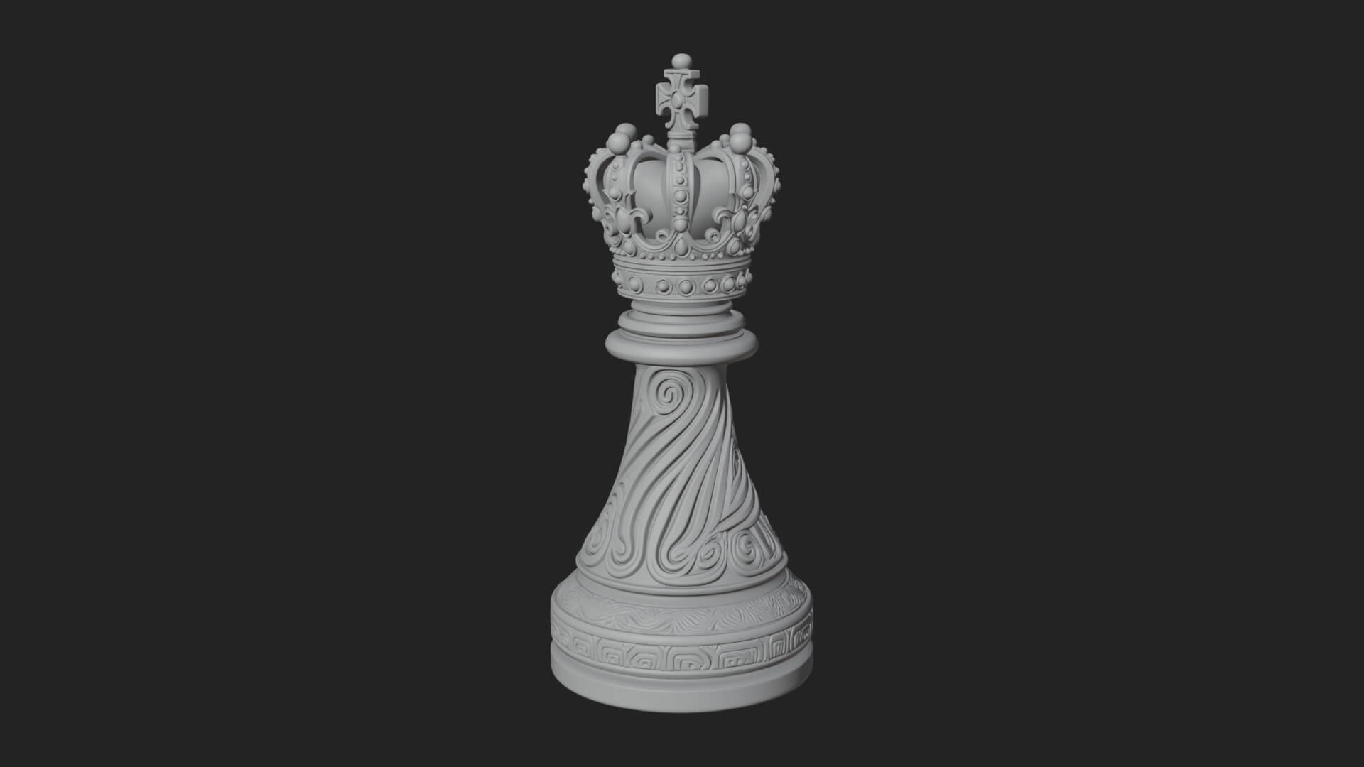 Ornate Chess Piece Statue Design 139 3D Print Model 3D Model