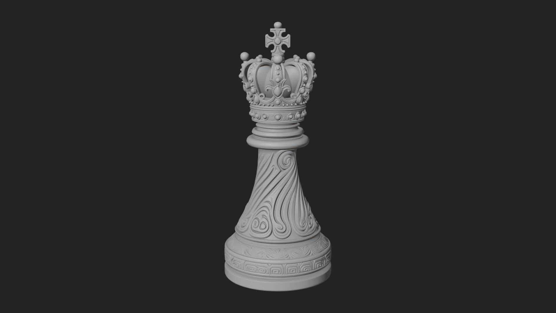 Ornate Chess Piece Statue Design 139 3D Print Model 3D Model