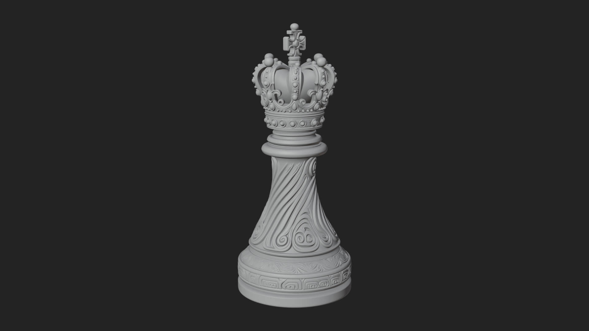 Ornate Chess Piece Statue Design 139 3D Print Model 3D Model