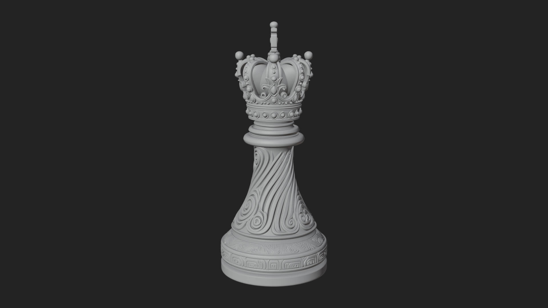 Ornate Chess Piece Statue Design 139 3D Print Model 3D Model