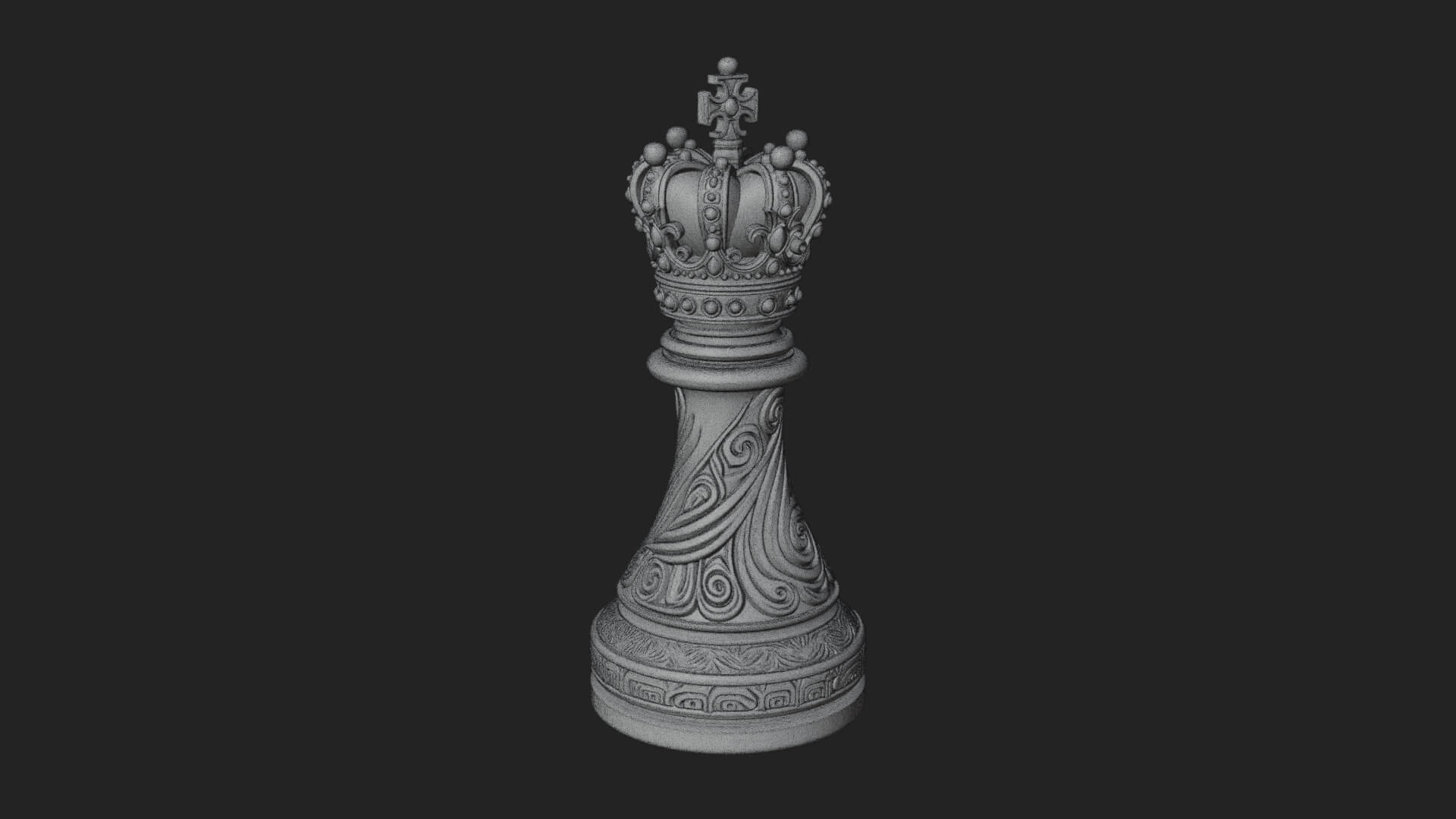 Ornate Chess Piece Statue Design 139 3D Print Model 3D Model