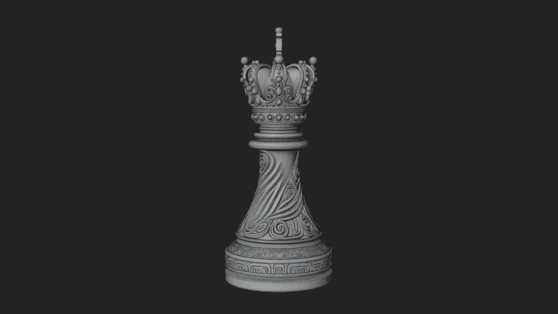 Ornate Chess Piece Statue Design 139 3D Print Model 3D Model