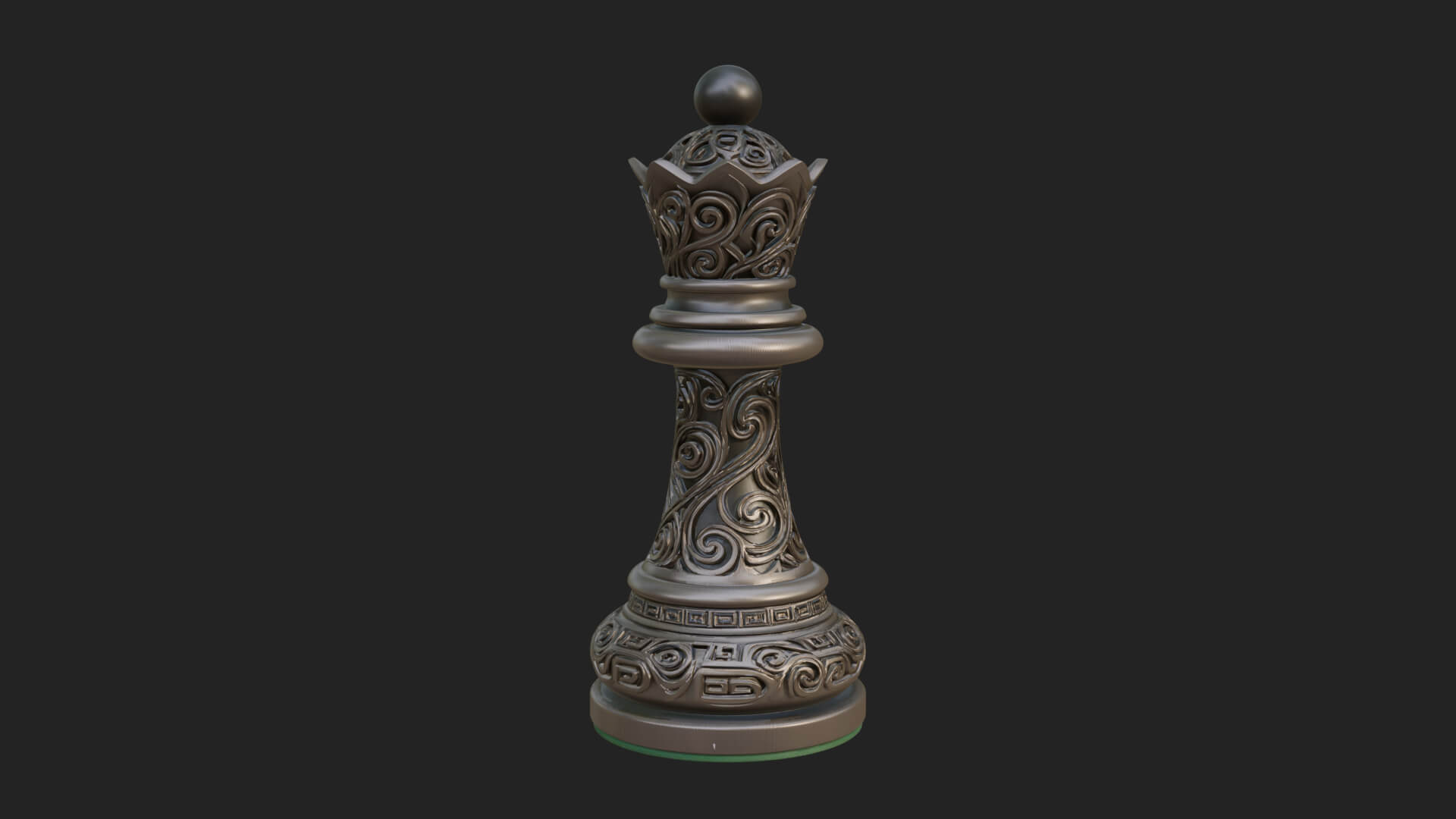 Ornate Chess Piece Statue Design 14 3D Print Model 3D Model