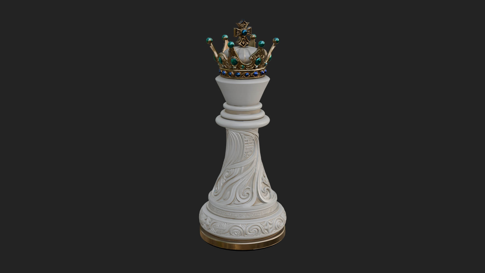 Ornate Chess Piece Statue Design 140 3D Print Model 3D Model