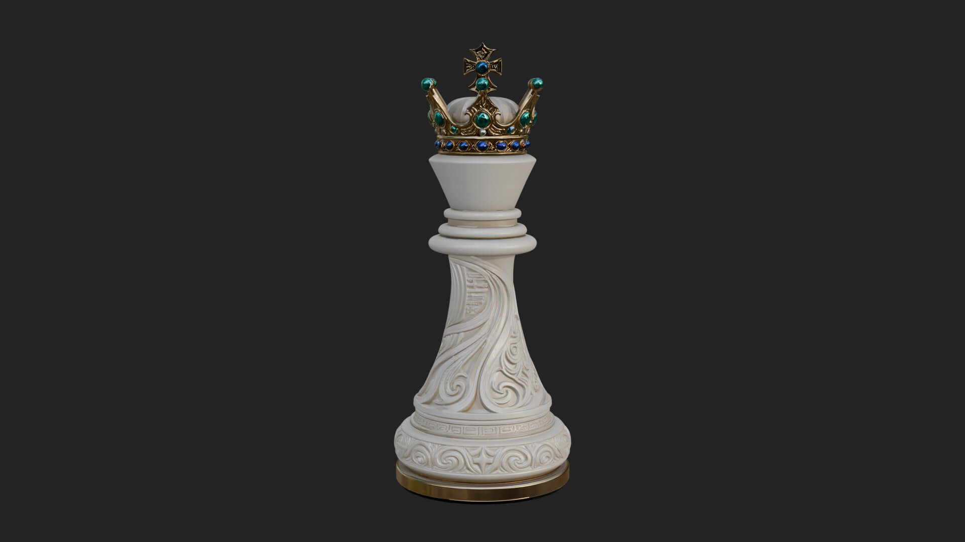 Ornate Chess Piece Statue Design 140 3D Print Model 3D Model